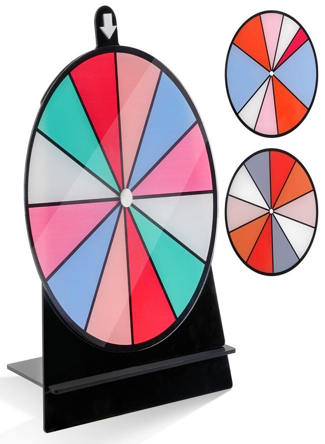 kithing 6" Spinning Prize Wheel, 3 Pcs Heavy Duty Spinning Wheel for Prizes with Stand - 9, 10, 12 Slots Color Tabletop Roulette Spinner Wheel of Fortune Spinning Game for Carnival, Tradeshow, Classroom - Image 1